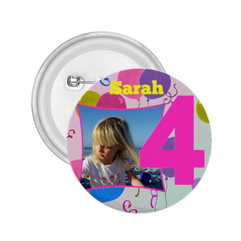 4 Birthday Girl Button 2 25 By Deborah Front