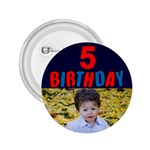 Birthday 5 Boy button 2.25 - 2.25  Button