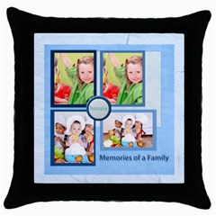 family - Throw Pillow Case (Black)