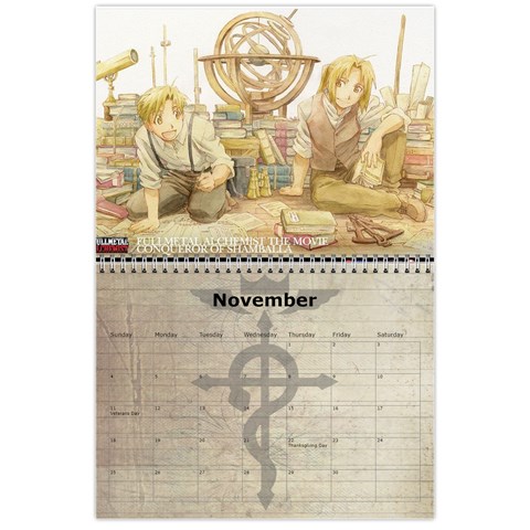Fma Calendar By Krystal Nov 2012