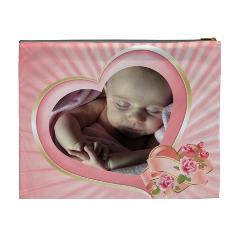 Pink Heart (xl) Cosmetic Bag By Deborah Back