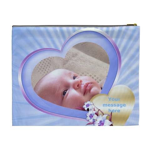 Blue Heart (xl) Cosmetic Bag By Deborah Back