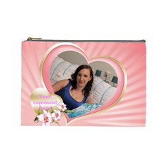 Pink Heart Cosmetic Bag (Large)