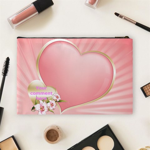 Pink Heart Cosmetic Bag (large) By Deborah Back