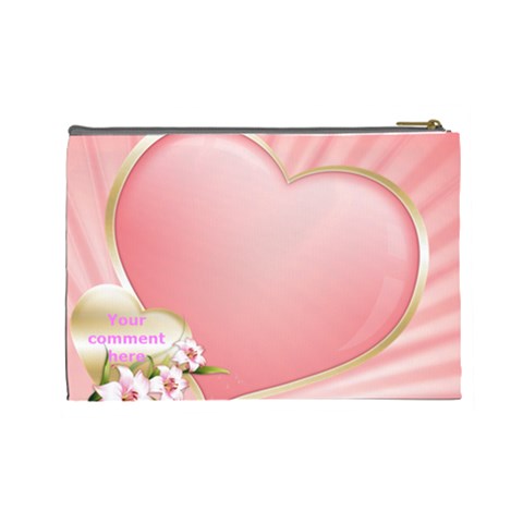 Pink Heart Cosmetic Bag (large) By Deborah Back