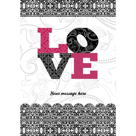 Black, White, And Pink Love 3d Card By Klh Inside