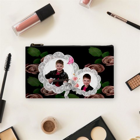 Lace N Roses Small Cosmetic Bag By Catvinnat Front