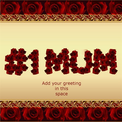 No1 Mum In Roses 3d Card By Deborah Inside