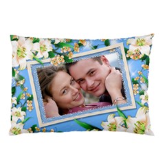 blue floral Pilow case (2 sided) - Pillow Case (Two Sides)