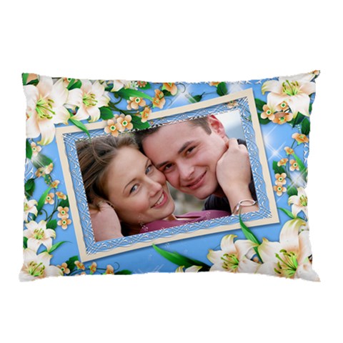 Blue Floral Pilow Case (2 Sided) By Deborah Back