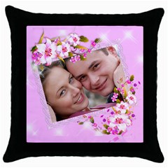 Pink Floral Throw Pillow (5 styles) - Throw Pillow Case (Black) Pink Floral Throw Pillow (5 styles) - Throw Pillow Case (Black)