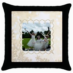 Pearl Border Cushion cover - Throw Pillow Case (Black)