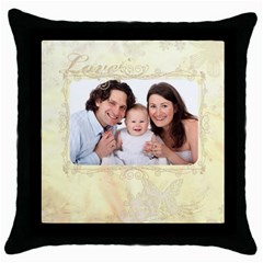Family love Cushion cover - Throw Pillow Case (Black)