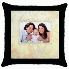 Family love Cushion cover - Throw Pillow Case (Black)