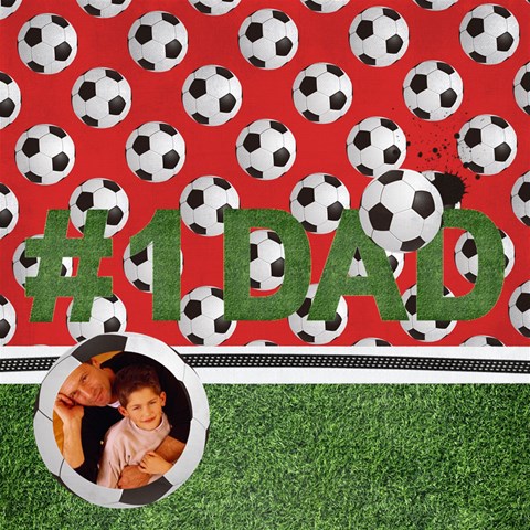 #1 Dad 3d Card (8x4) Soccer, Football By Mikki Inside