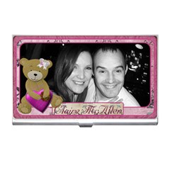 Pink Teddy Bear Love Business Card Holder