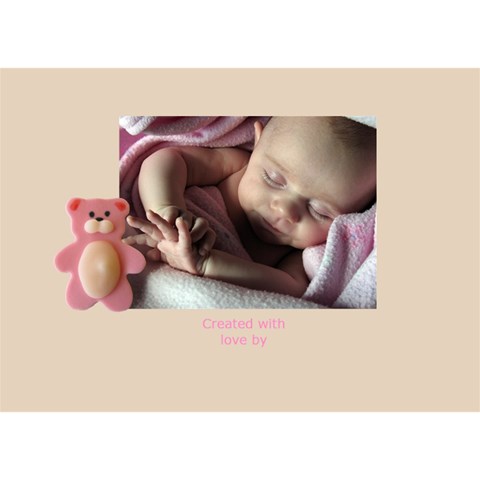 Baby Girl Announcement 3d Card By Deborah Back