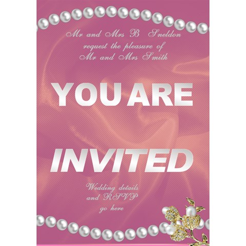 Our Wedding Invitation 3d Card (7x5) By Deborah Inside