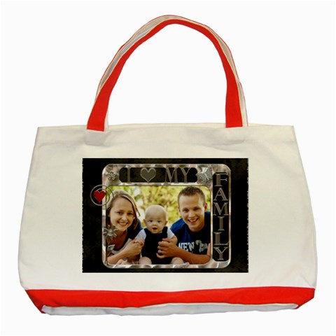 Love My Family Classic Red Tote Bag By Lil Front