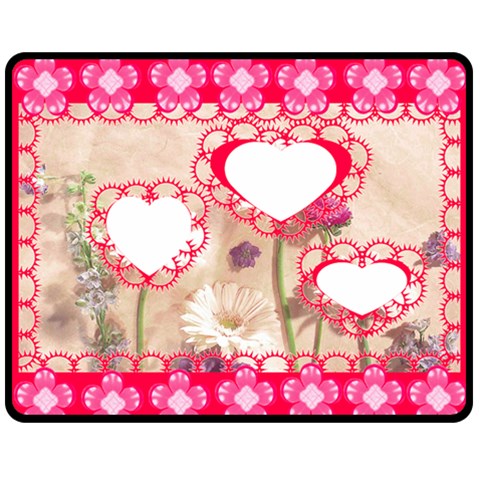 Floral Hearts 2 Med Blanket By Birkie 60 x50  Blanket Front