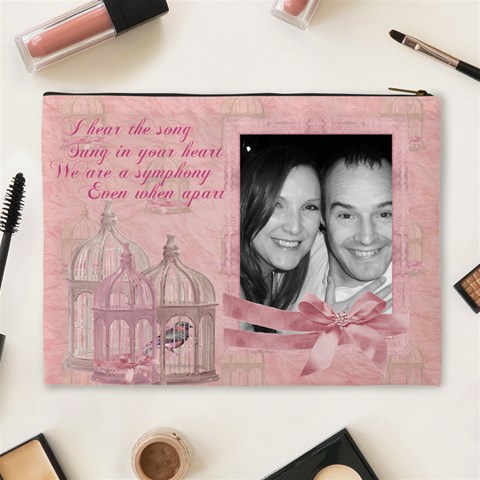 We  Are A Symphony, Pink Vintage Lace Make Up Bag By Claire Mcallen Back