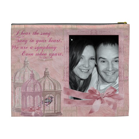 We  Are A Symphony, Pink Vintage Lace Make Up Bag By Claire Mcallen Back