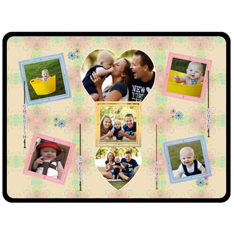 Family Love Xl Fleece Blanket By Lil 80 x60  Blanket Front