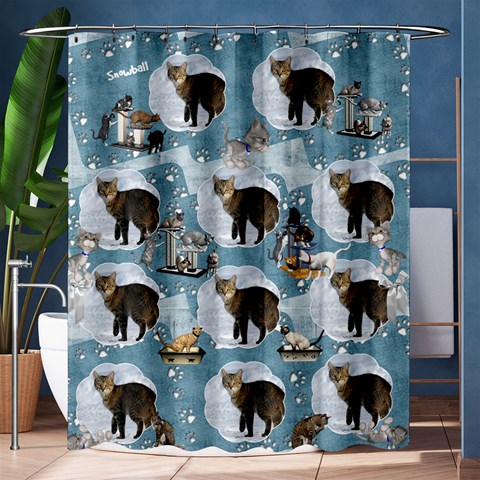 Snowball 60 x 72  Shower Curtain By Spg 60 x72  Curtain