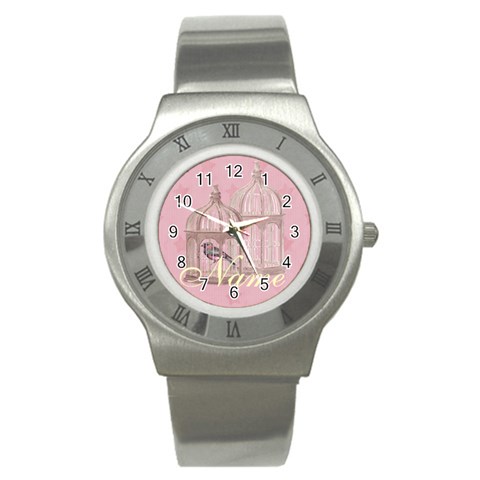Bird Cage Watch Pink By Claire Mcallen Front