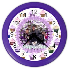 purple sparkle cupcake clock - Color Wall Clock