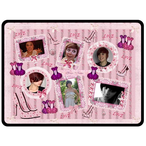 I Love Fashion Xl Pink Teensager Blanket By Claire Mcallen 80 x60  Blanket Front