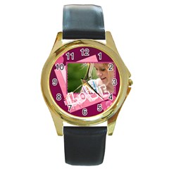 mothers day - Round Gold Metal Watch