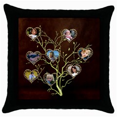 My Family Tree - Throw Pillow Case (Black)