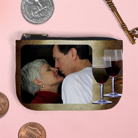 Wine Mini Coin Purse By Deborah Front
