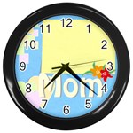 mother s day - Wall Clock (Black)