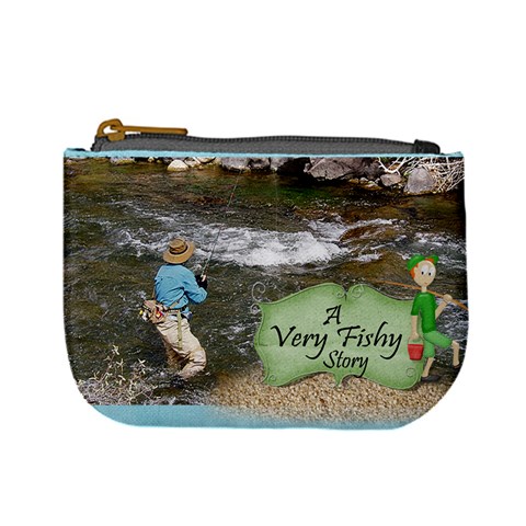 Gone Fishing Mini Coin Purse 2 By Spg Front
