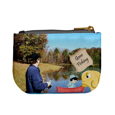 Gone Fishing Mini Coin Purse 2 By Spg Back