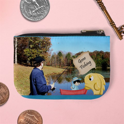 Gone Fishing Mini Coin Purse 2 By Spg Back