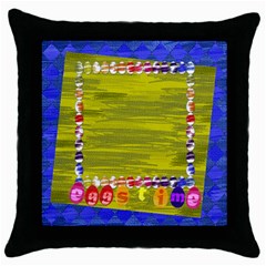 easter pillow 2 - Throw Pillow Case (Black)