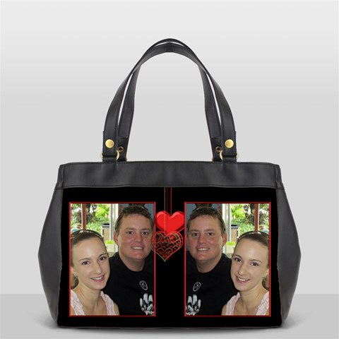 Red And Black (2 Sided) Oversize Office Bag By Deborah Back