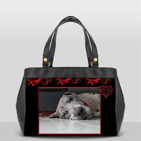 Red And Black Oversize Office Bag By Deborah Front