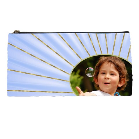 Rays Of Blue Pencil Case By Deborah Front