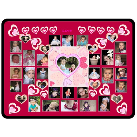 Lots Of Hearts Xl Blanket By Birkie 80 x60  Blanket Front