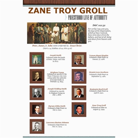 Priesthood Line Of Authority Zg By Carrie Groll 18 x12  Print - 1
