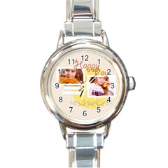 happy day - Round Italian Charm Watch