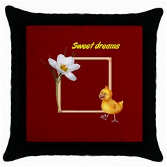 sweet dreams pillow - Throw Pillow Case (Black)