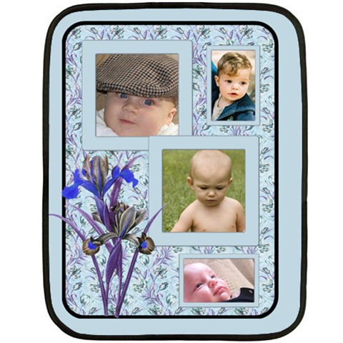 My Blue Iris Blanket (2 Sided) By Deborah 35 x27  Blanket Back