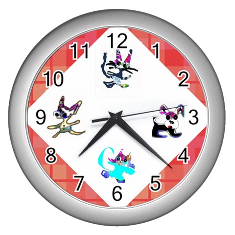 Cats And Dogs Red Clock By Riksu Front