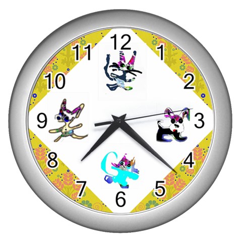 Cats And Dogs Yellow Clock By Riksu Front