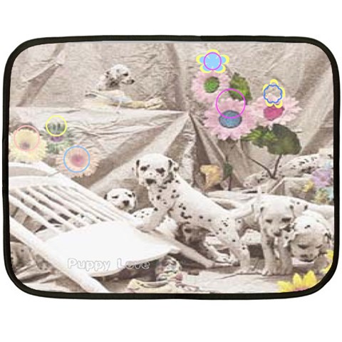 Puppy Love Mini Blanket By Birkie 35 x27  Blanket